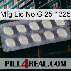 Mfg Lic No G 25 1325 08